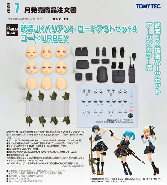 18-02-2026 TOMYTEC - Figma #Figma Plus04《Little Armory》PLUS 武裝JK Variant 裝備套組4 編號：URBEX Y6400