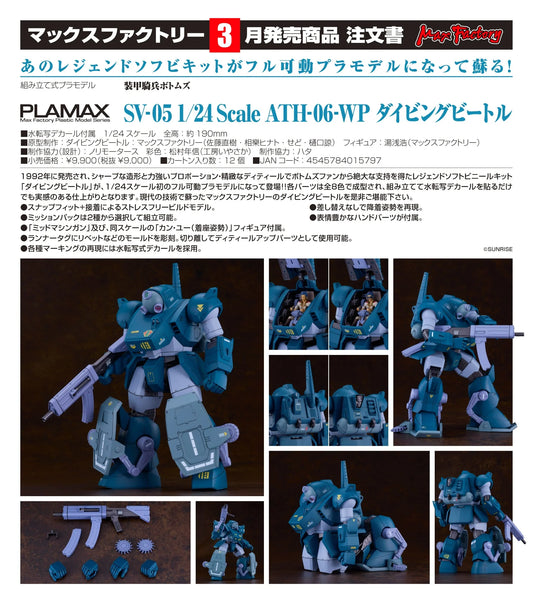 04-11-2026 Max Factory - PLAMAX系列《裝甲騎兵波德姆茲》 SV-05 1/24 Scale ATH-06-WP 潛水甲蟲 Y9000 組裝模型