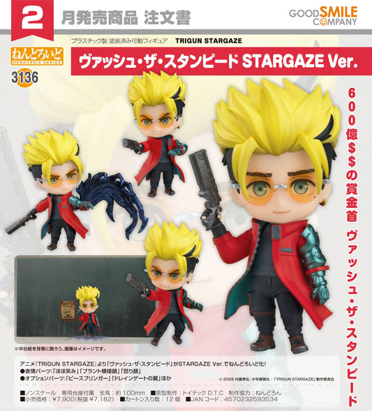 04-11-2026 Good Smile - Nendoroid 黏土人 No.3136《TRIGUN STARGAZE》威席‧史坦畢特 STARGAZE Ver. Y7182