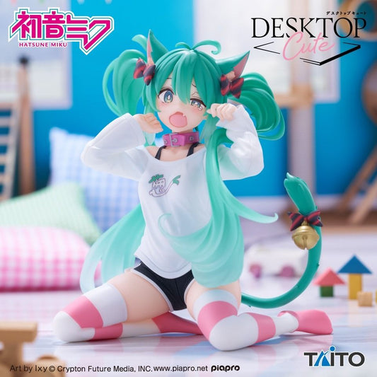 17-02-2026 TAITO - 《初音未來》Desktop Cute Figure - 初音未來 (貓耳t-shirt Ver.) (再販) Y2500 PVC