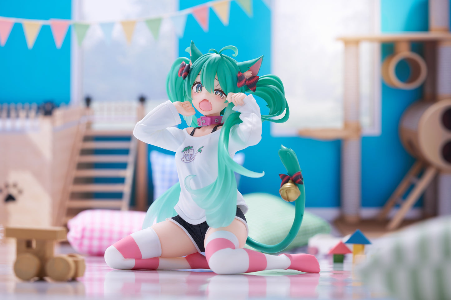 17-02-2026 TAITO - 《初音未來》Desktop Cute Figure - 初音未來 (貓耳t-shirt Ver.) (再販) Y2500 PVC