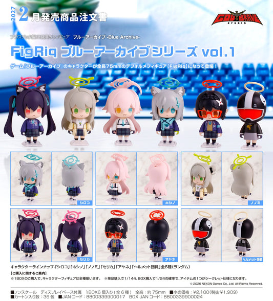11-11-2026 GOD BRAVE STUDIO - FigRiq《蔚藍檔案 Blue Archive系列》Vol.1 Y1909 ( Box Of 6 )